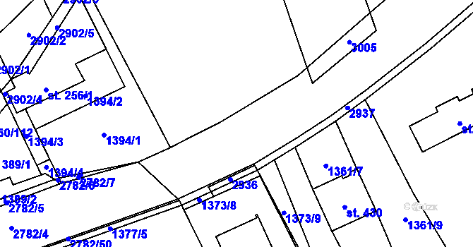 Parcela st. 2782/10 v KÚ Sehradice, Katastrální mapa
