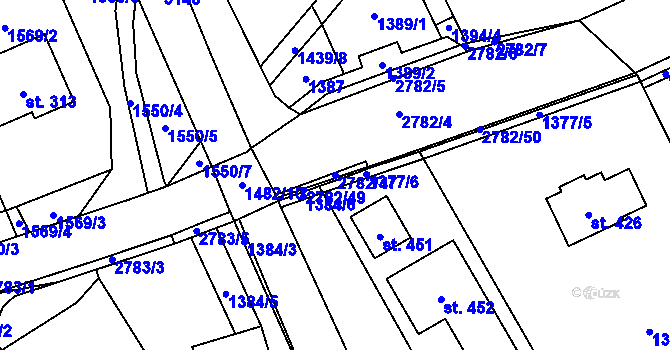 Parcela st. 2782/47 v KÚ Sehradice, Katastrální mapa