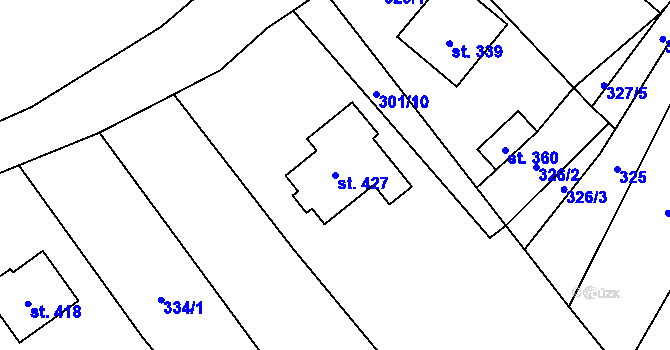 Parcela st. 427 v KÚ Sehradice, Katastrální mapa