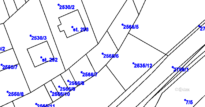 Parcela st. 2566/6 v KÚ Sehradice, Katastrální mapa