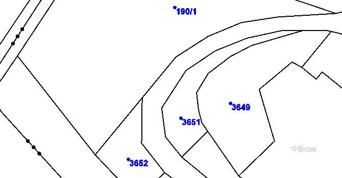 Parcela st. 190/2 v KÚ Sehradice, Katastrální mapa