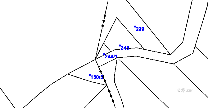 Parcela st. 244/1 v KÚ Sehradice, Katastrální mapa
