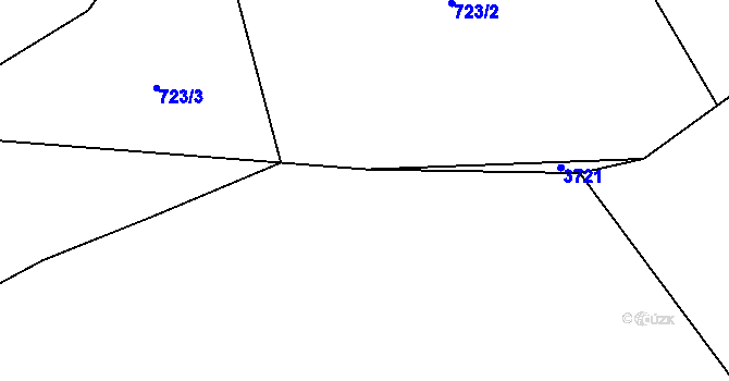 Parcela st. 723/4 v KÚ Sehradice, Katastrální mapa