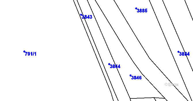 Parcela st. 791/6 v KÚ Sehradice, Katastrální mapa