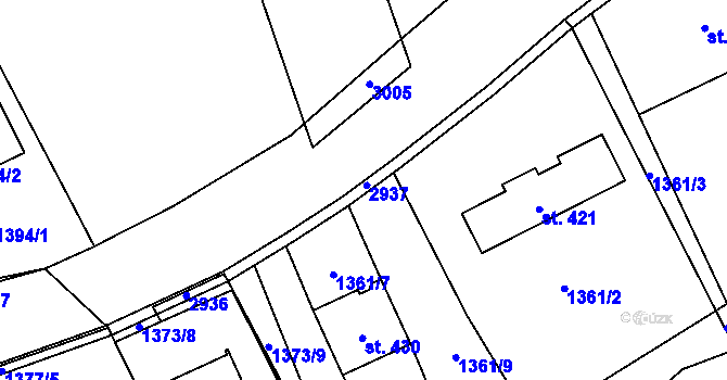 Parcela st. 2782/52 v KÚ Sehradice, Katastrální mapa