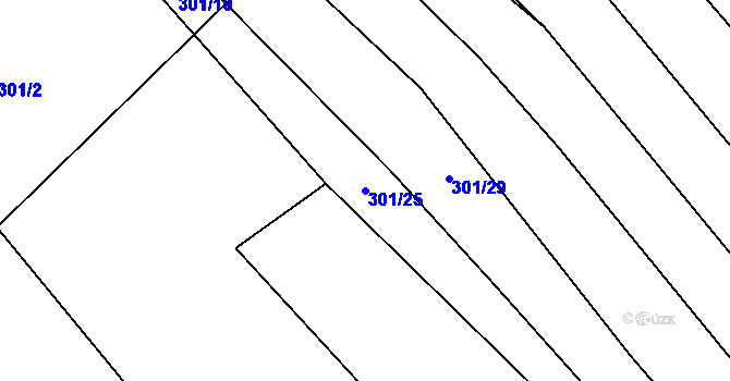 Parcela st. 301/25 v KÚ Sehradice, Katastrální mapa