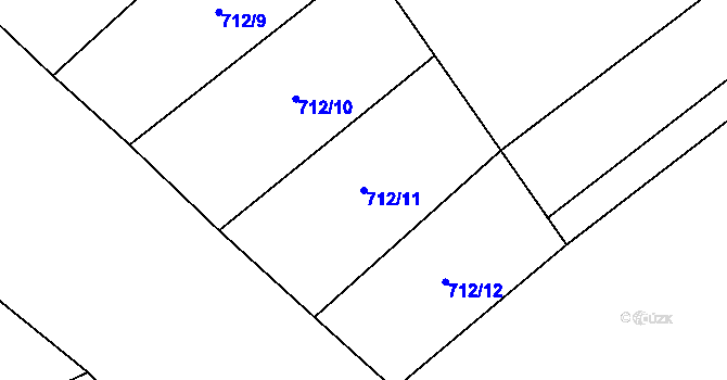 Parcela st. 712/11 v KÚ Sehradice, Katastrální mapa