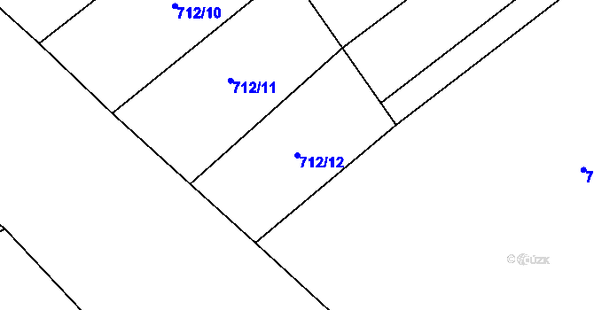 Parcela st. 712/12 v KÚ Sehradice, Katastrální mapa