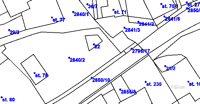 Parcela st. 4025 v KÚ Sehradice, Katastrální mapa
