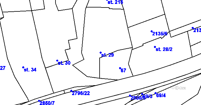 Parcela st. 29 v KÚ Sehradice, Katastrální mapa