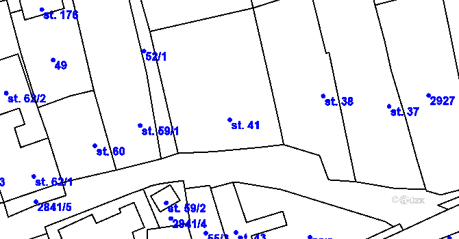 Parcela st. 41 v KÚ Sehradice, Katastrální mapa