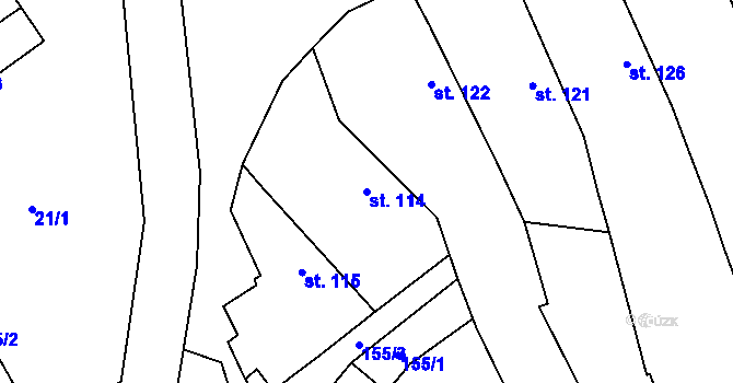 Parcela st. 114 v KÚ Sehradice, Katastrální mapa