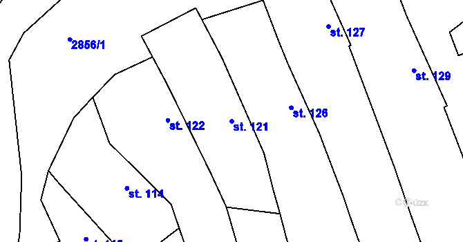 Parcela st. 121 v KÚ Sehradice, Katastrální mapa