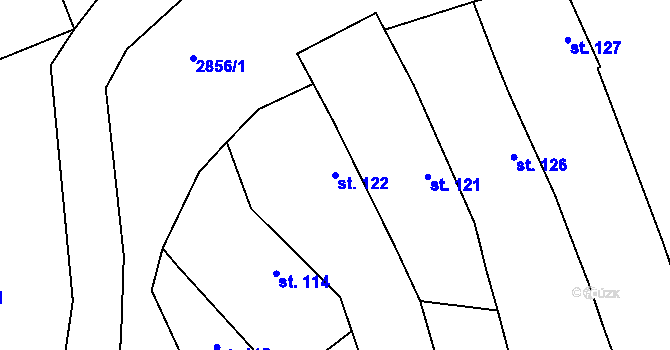 Parcela st. 122 v KÚ Sehradice, Katastrální mapa