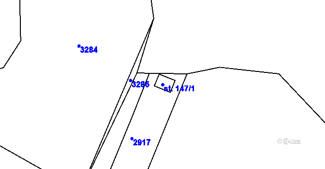Parcela st. 147/1 v KÚ Sehradice, Katastrální mapa