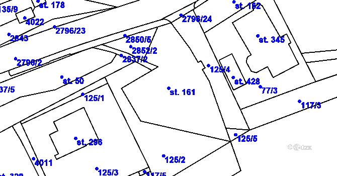 Parcela st. 161 v KÚ Sehradice, Katastrální mapa