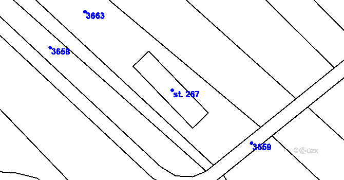 Parcela st. 267 v KÚ Sehradice, Katastrální mapa