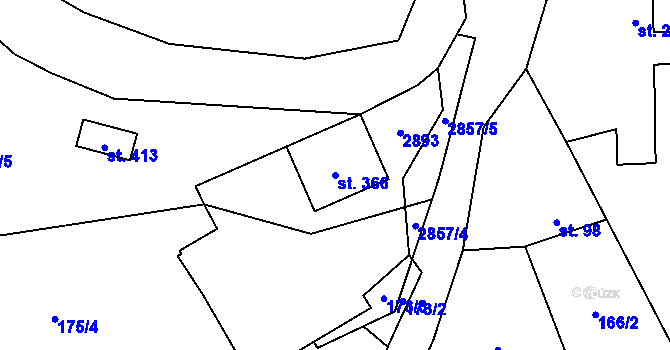 Parcela st. 366 v KÚ Sehradice, Katastrální mapa
