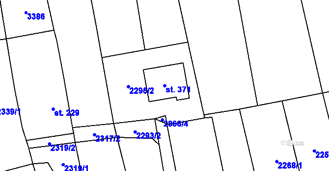 Parcela st. 371 v KÚ Sehradice, Katastrální mapa