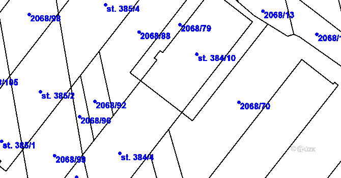 Parcela st. 384/6 v KÚ Sehradice, Katastrální mapa