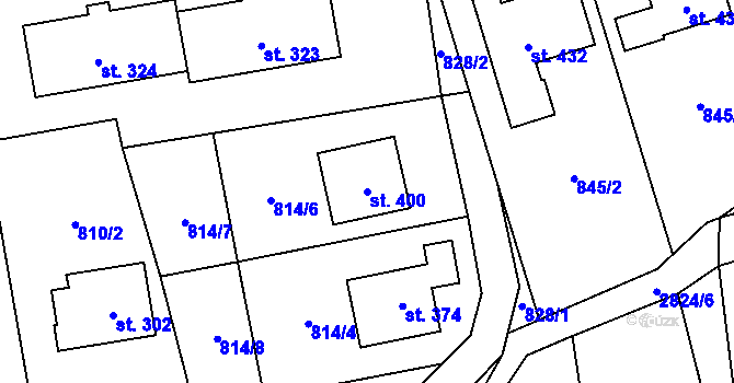 Parcela st. 400 v KÚ Sehradice, Katastrální mapa