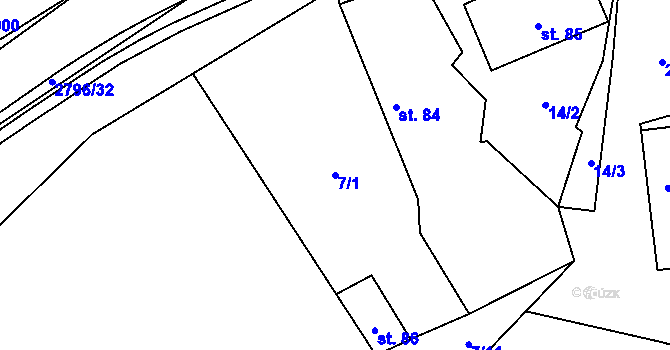 Parcela st. 7/1 v KÚ Sehradice, Katastrální mapa