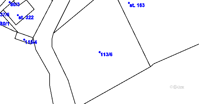 Parcela st. 113/6 v KÚ Sehradice, Katastrální mapa
