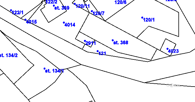 Parcela st. 121 v KÚ Sehradice, Katastrální mapa
