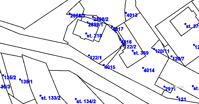 Parcela st. 122 v KÚ Sehradice, Katastrální mapa