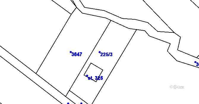 Parcela st. 225/3 v KÚ Sehradice, Katastrální mapa