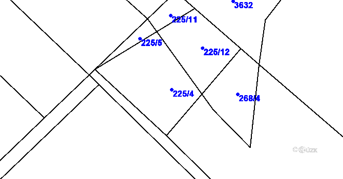 Parcela st. 225/4 v KÚ Sehradice, Katastrální mapa