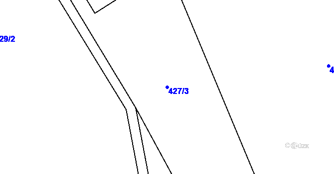 Parcela st. 427/3 v KÚ Sehradice, Katastrální mapa