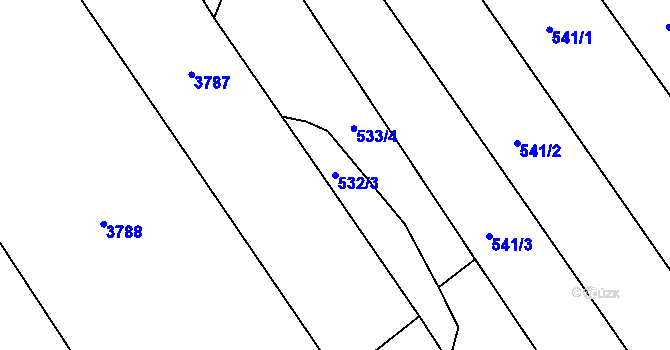Parcela st. 532/3 v KÚ Sehradice, Katastrální mapa