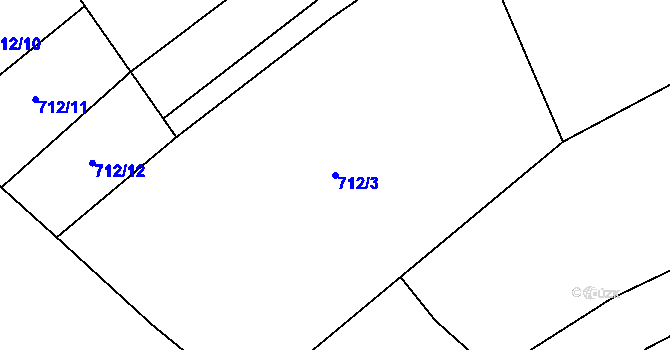 Parcela st. 712/3 v KÚ Sehradice, Katastrální mapa