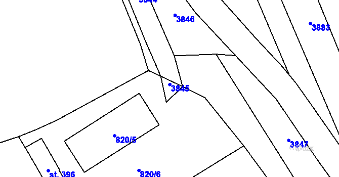 Parcela st. 791/4 v KÚ Sehradice, Katastrální mapa