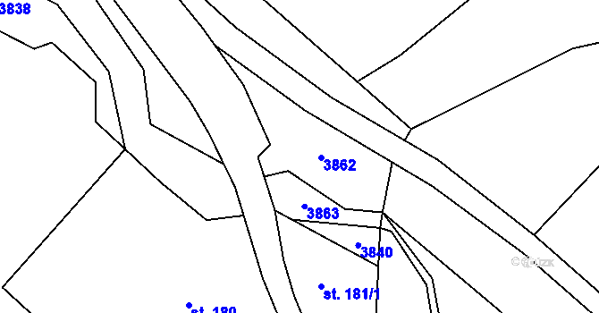 Parcela st. 908 v KÚ Sehradice, Katastrální mapa
