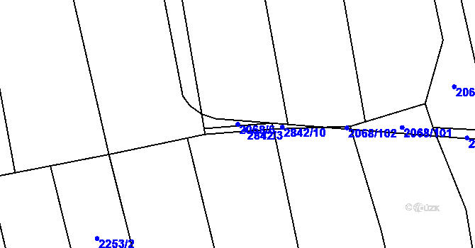 Parcela st. 2068/6 v KÚ Sehradice, Katastrální mapa