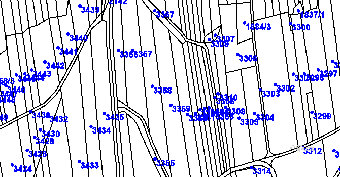 Parcela st. 2073 v KÚ Sehradice, Katastrální mapa