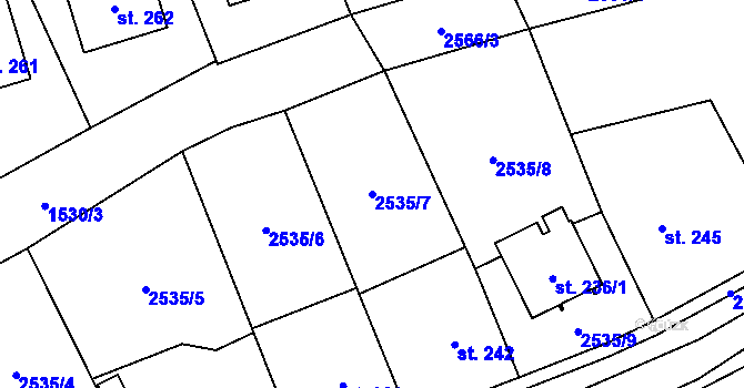 Parcela st. 2535/7 v KÚ Sehradice, Katastrální mapa