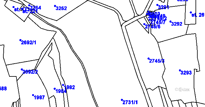 Parcela st. 2731 v KÚ Sehradice, Katastrální mapa
