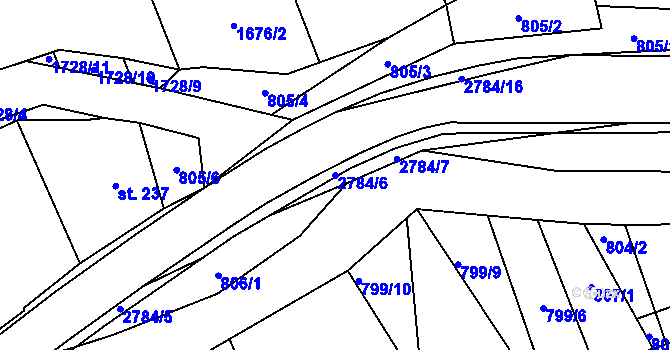 Parcela st. 2784/6 v KÚ Sehradice, Katastrální mapa
