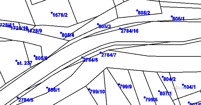 Parcela st. 2784/7 v KÚ Sehradice, Katastrální mapa