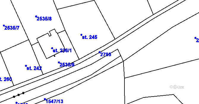 Parcela st. 2795 v KÚ Sehradice, Katastrální mapa