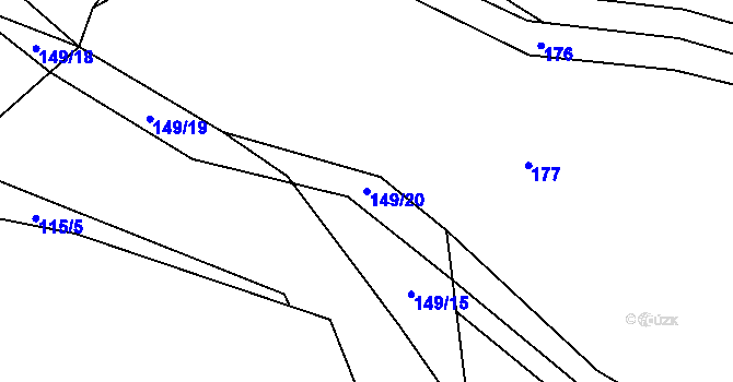 Parcela st. 149/20 v KÚ Sejřek, Katastrální mapa