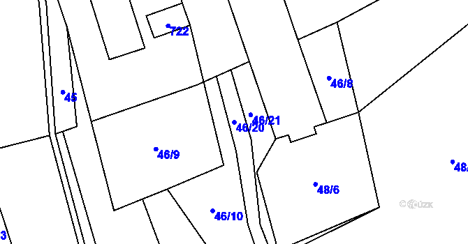 Parcela st. 46/20 v KÚ Sejřek, Katastrální mapa