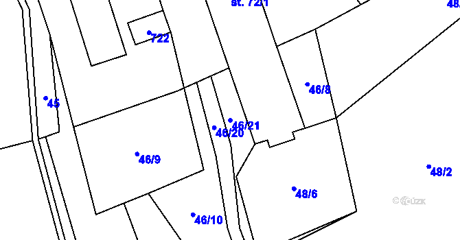 Parcela st. 46/21 v KÚ Sejřek, Katastrální mapa