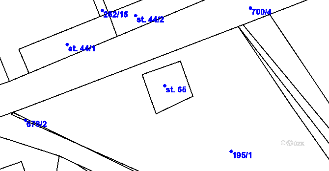Parcela st. 65 v KÚ Sejřek, Katastrální mapa