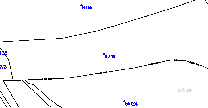 Parcela st. 97/6 v KÚ Sejřek, Katastrální mapa