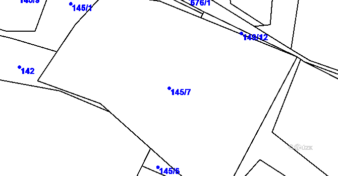 Parcela st. 145/7 v KÚ Sejřek, Katastrální mapa