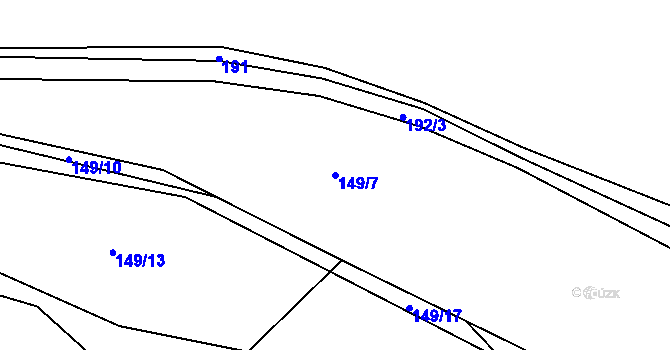 Parcela st. 149/7 v KÚ Sejřek, Katastrální mapa